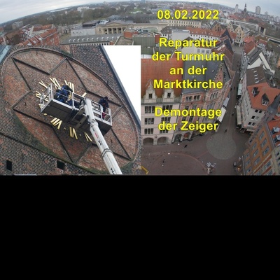 20220208 Reparatur der Turmuhr an der Marktkirche  