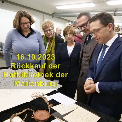 20231016 Landesarchiv Ankauf Hofbibliothek Marienburg