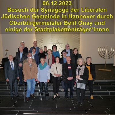 20231206 Besuch Liberale Juedische Gemeinde OB Stadtplakettentr